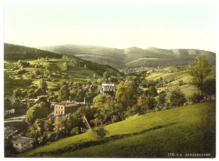 Framed Print : Agnetendorf in the district of Hirschberg in Lower Silesia