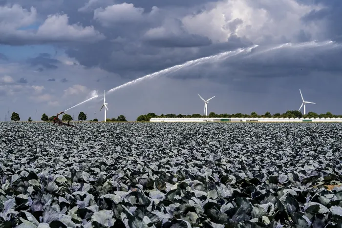 Framed Print : Agriculture, artificial irrigation of a field