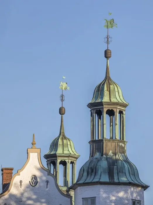 Framed Print : Ahensburg castle, spires with verdigris