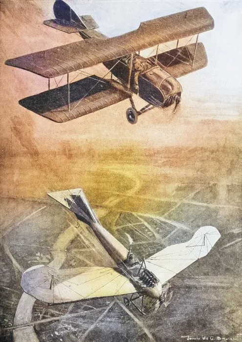 Framed Print : Air battles on the Western Front, 1st World War, Historical, digitally restored reproduction from a 19th century original, Record date not stated Framed Print : Air battles on the Western Front, 1st World War, Historical, digitally restored reproduction from a 19th century original, Record date not stated