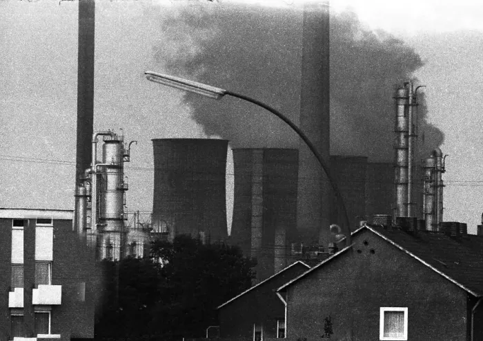 Framed Print : Air pollution, here on 29.6.1971 in Gelsenkirchen Framed Print : Air pollution, here on 29.6.1971 in Gelsenkirchen