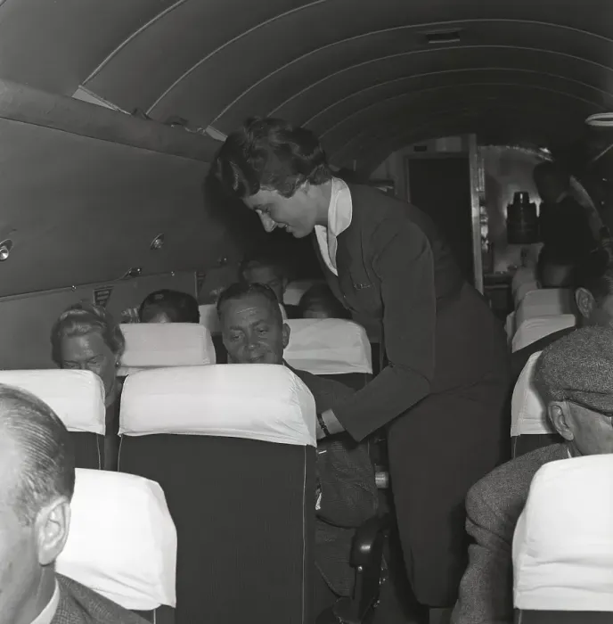 Framed Print : Airline travelling in the 1960s