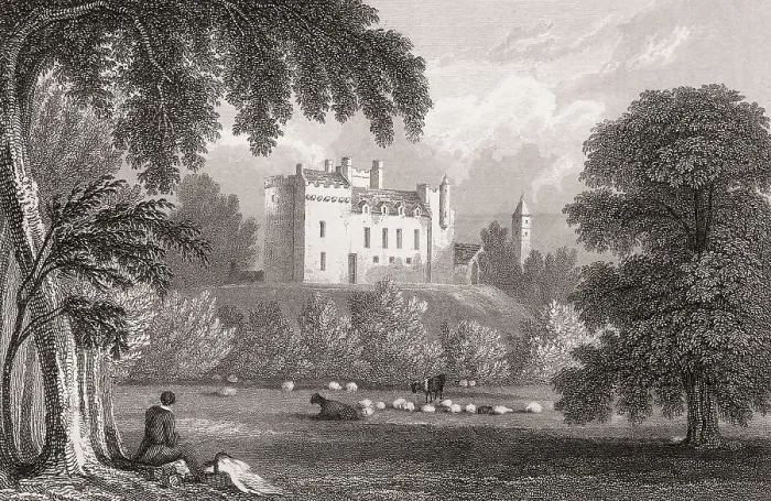 Framed Print : Airth Castle, Airth, Falkirk, 19th century