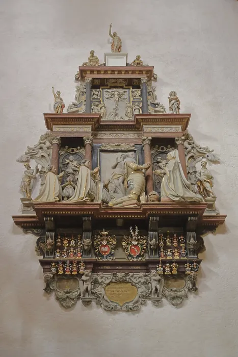 Framed Print : Aisle with monument to Bothmer with figures and decorations