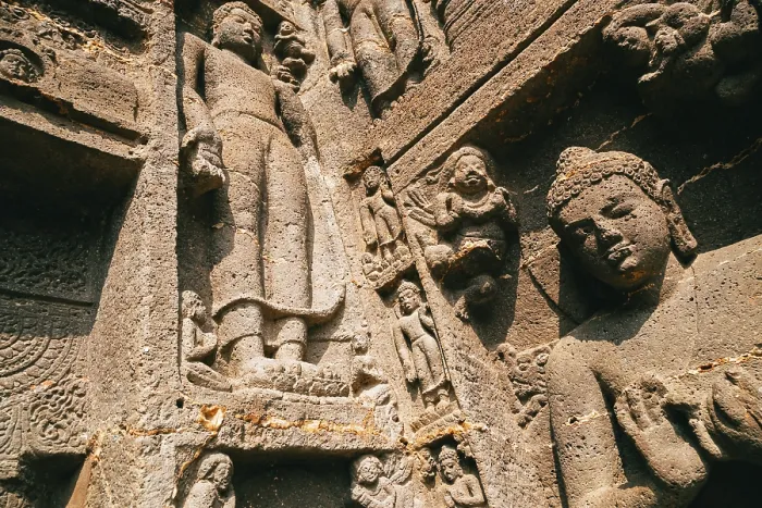 Framed Print : Ajanta caves, ancient buddha carving in India Framed Print : Ajanta caves, ancient buddha carving in India