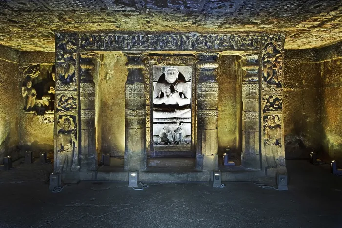 Framed Print : Ajanta Caves Maharashtra India Framed Print : Ajanta Caves Maharashtra India