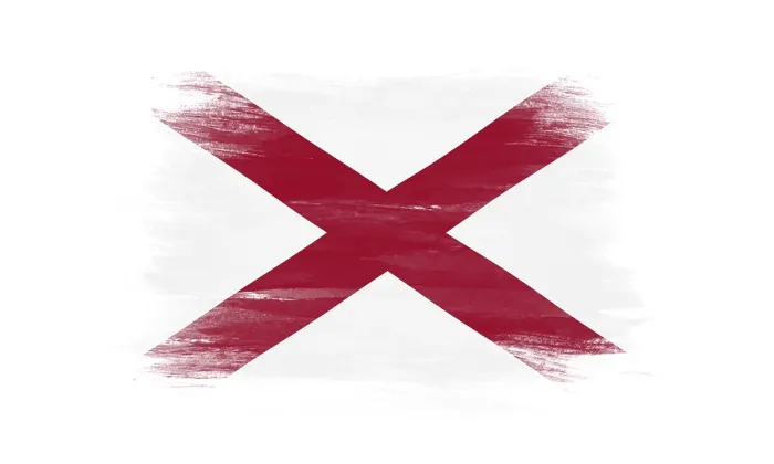 Framed Print : Alabama state flag brush stroke