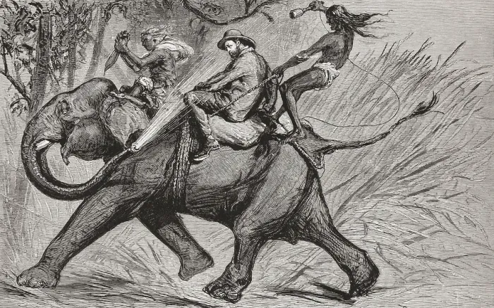 Framed Print : Albert Edward Prince of Wales riding an elephant