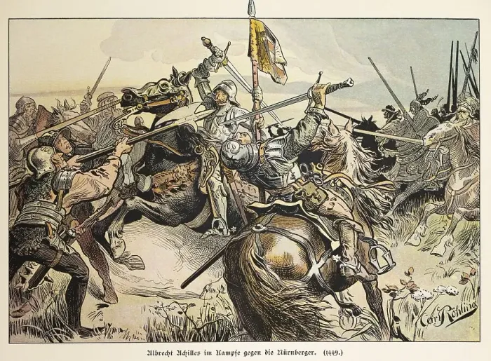 Framed Print : Albrecht Achilles fighting the Nurembergers 1449 Framed Print : Albrecht Achilles fighting the Nurembergers 1449