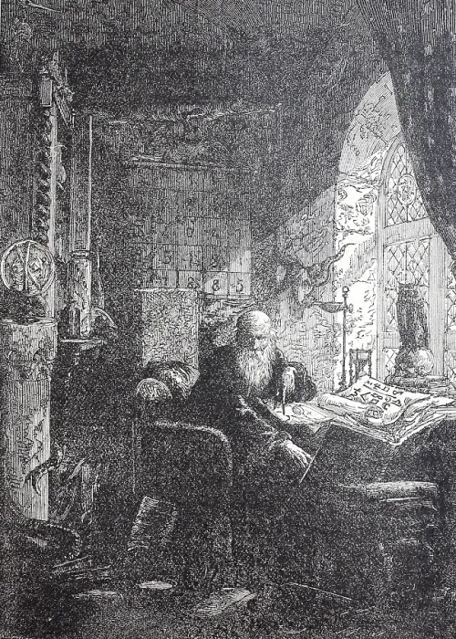 Framed Print : Alchemist in his laboratory, around 1800 Framed Print : Alchemist in his laboratory, around 1800