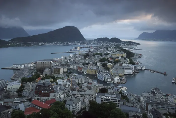 Framed Print : Alesund, Norway, overview, landscape