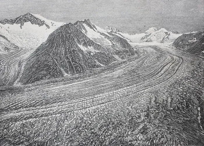 Framed Print : The Aletsch Glacier, Aletschgletscher