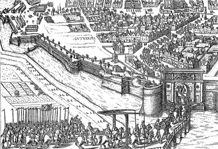 Framed Print : Alexander Farnese moves into Antwerp