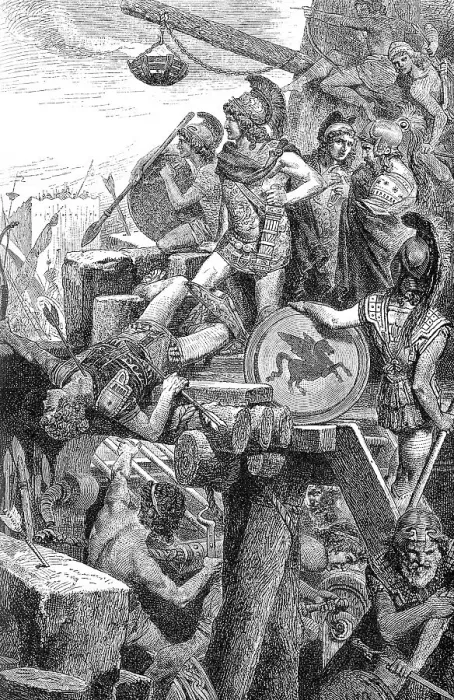 Framed Print : Alexander the Great at the Siege of Tyre in 332 BC