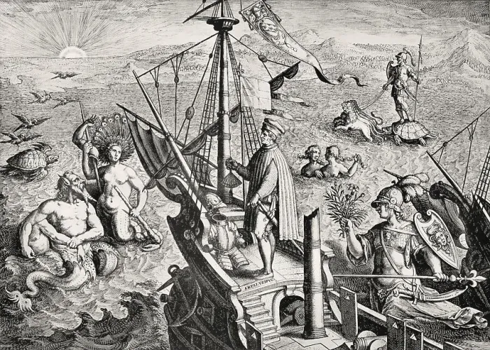 Framed Print : Allegorical glorification of Amerigo Vespucci Framed Print : Allegorical glorification of Amerigo Vespucci