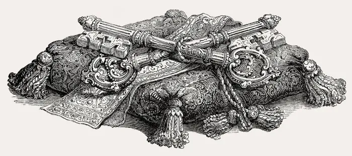 Framed Print : Allegory, papal coat-of-arms