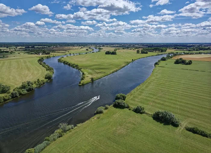 Framed Print : The Aller flows into the Weser at Verden Framed Print : The Aller flows into the Weser at Verden
