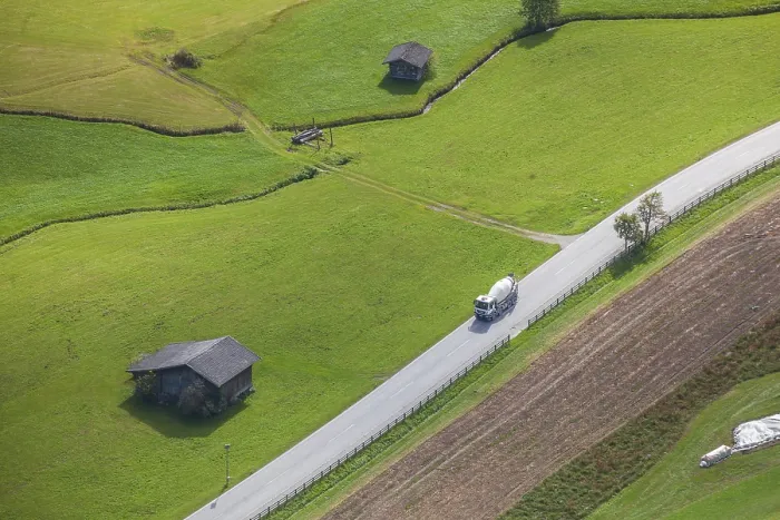 Framed Print : Alm with hay barn and country road
