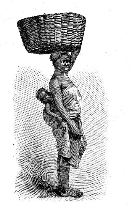 Framed Print : Almond seller with infant on his back