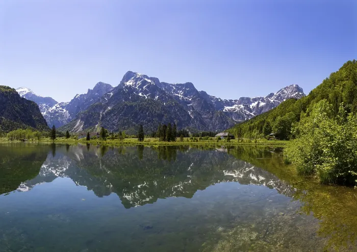 Framed Print : Almsee, Gruenau im Almtal, Totes Gebirge
