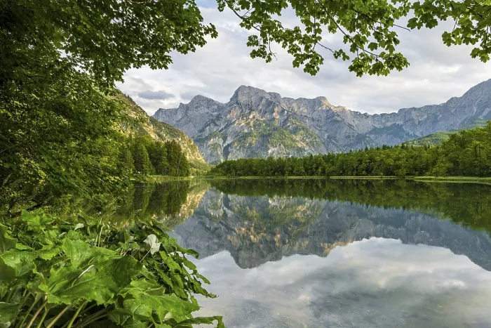 Framed Print : Almsee with reflection, Totes Gebirge Framed Print : Almsee with reflection, Totes Gebirge