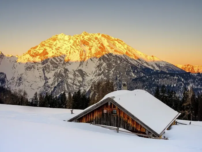 Framed Print : Alpine glow in the Watzmann east face