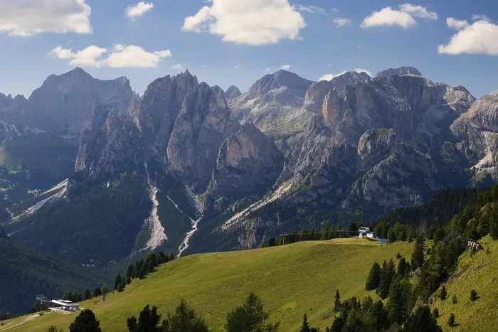 Framed Print : Alpine mountains landscape, Italian Dolomites