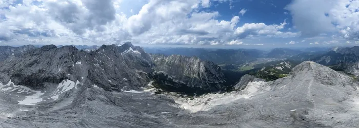 Framed Print : Alpine panorama, aerial view, 360° view from the Alpspitze