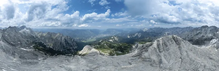Framed Print : Alpine panorama, aerial view, 360° view from the Alpspitze