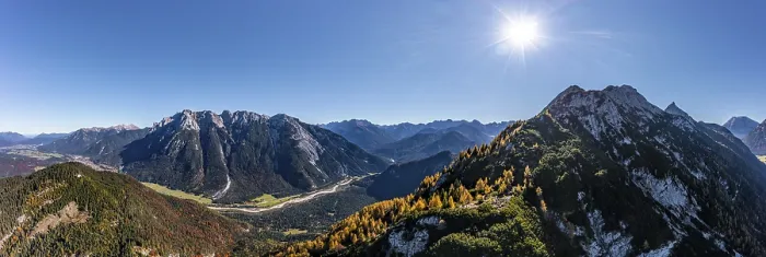 Framed Print : Alpine panorama, aerial view, autumn