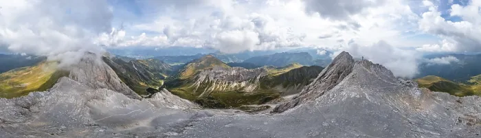 Framed Print : Alpine panorama, aerial view, Great Kinigat