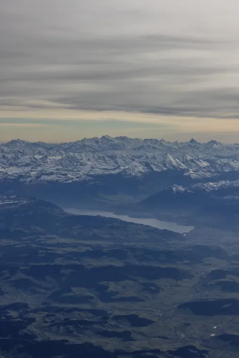 Framed Print : Alpine panorama in the Bernese Oberland at dusk