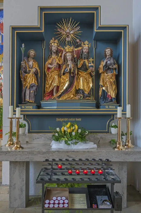 Framed Print : Side altar with Christian figures
