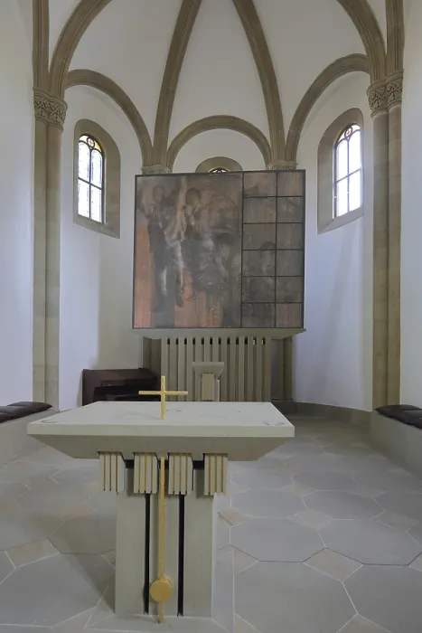 Framed Print : Altar with modern painting, St Boniface Castle Chapel Framed Print : Altar with modern painting, St Boniface Castle Chapel
