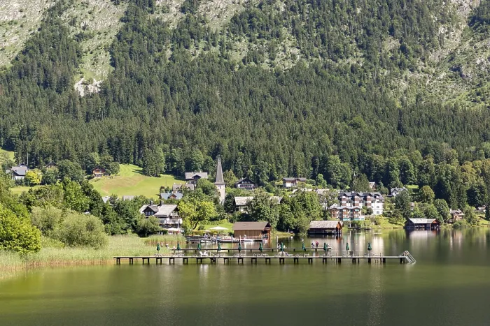 Framed Print : Altaussee on Lake Altaussee, Styria, Austria