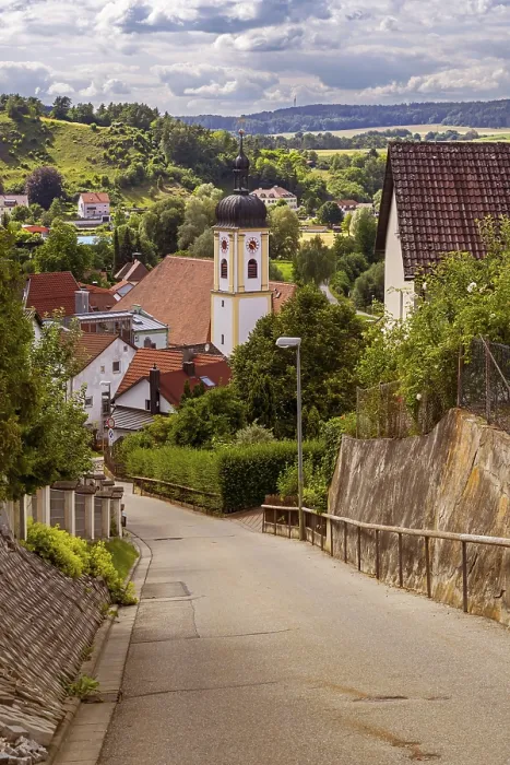 Framed Print : Altmannstein village in the Altmuehltal valley (Bavaria) (Germany)
