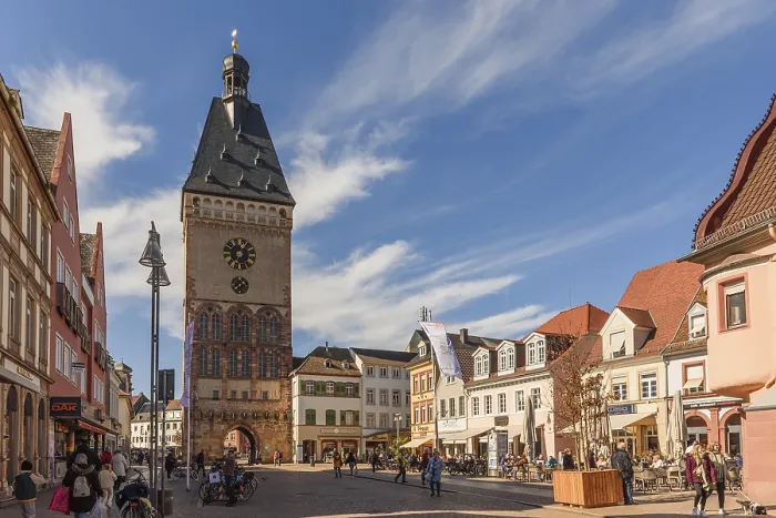 Framed Print : Altportel, medieval city gate in MaximilianstraBe