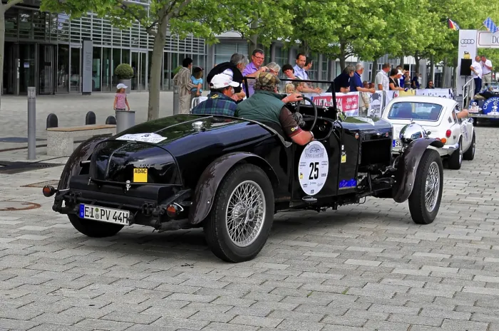 Framed Print : Alvis Crested EAGLE, black classic car with rally driver on a cobblestone road during an event Framed Print : Alvis Crested EAGLE, black classic car with rally driver on a cobblestone road during an event