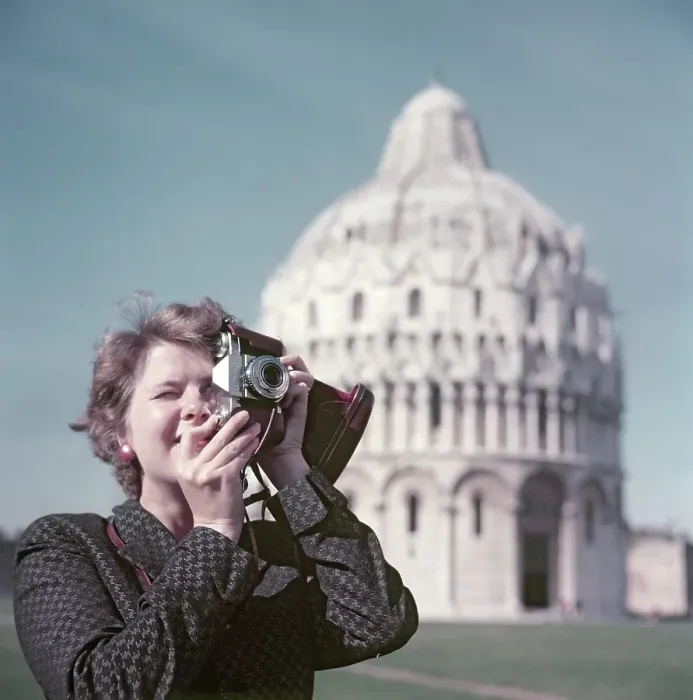 Framed Print : Amateur photographer in the 1950s Framed Print : Amateur photographer in the 1950s