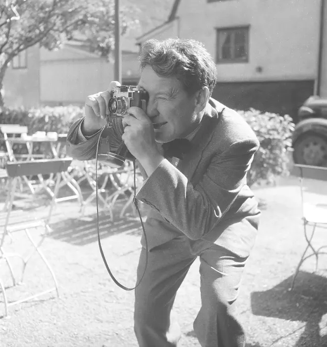 Framed Print : Amateur photographer in the 1950s