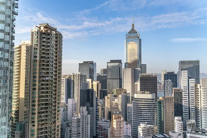 Framed Print : The amazing view of Hong-Kong cityscape full of skyscrapers from the rooftop