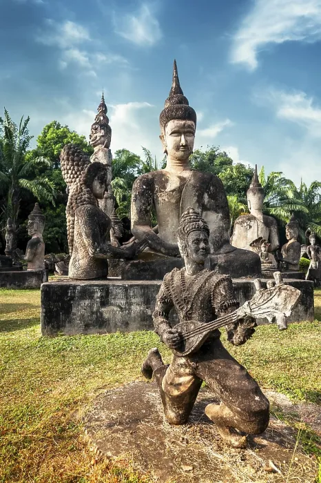 Framed Print : Amazing view of mythology and religious statues at Wat Xieng Khuan Buddha park