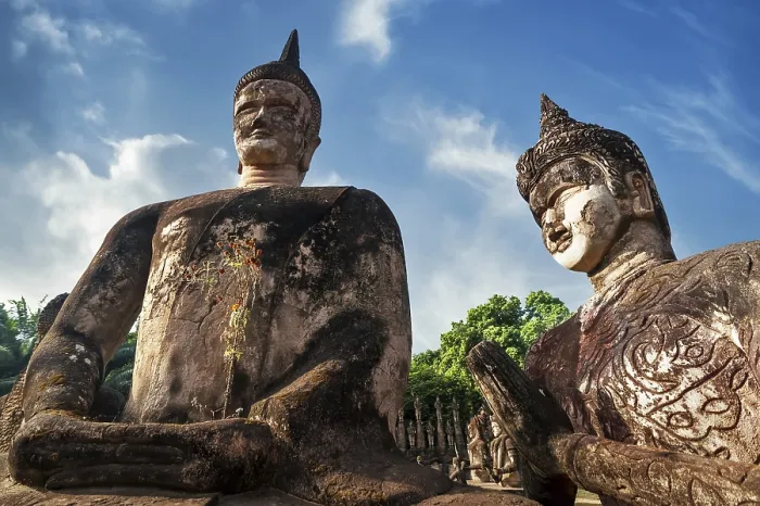 Framed Print : Amazing view of mythology and religious statues at Wat Xieng Khuan Buddha park