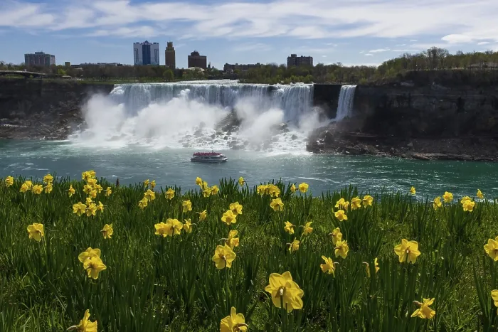 Framed Print : The American Bridal Veil falls visible from Niagara Falls