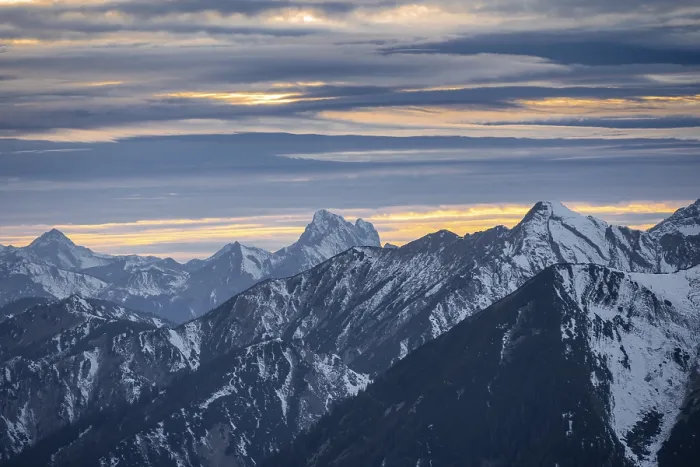 Framed Print : Ammergau Alps, mountains with snow Framed Print : Ammergau Alps, mountains with snow