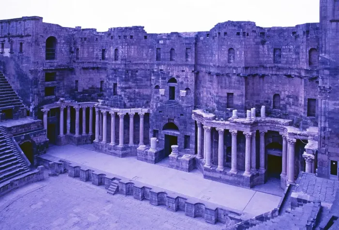 Framed Print : Amphitheatre, citadel, Bosra, Dar'a, Syria, 1987, vintage, retro, old, historical, Asia Framed Print : Amphitheatre, citadel, Bosra, Dar'a, Syria, 1987, vintage, retro, old, historical, Asia