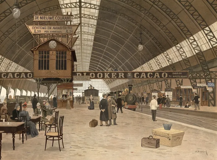 Framed Print : Amsterdam Central Station, 1901 Framed Print : Amsterdam Central Station, 1901