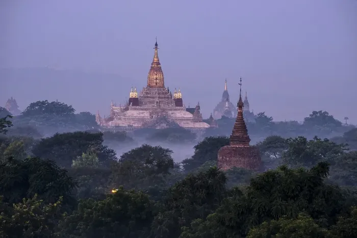 Framed Print : Ananda Temple in the morning fog Framed Print : Ananda Temple in the morning fog