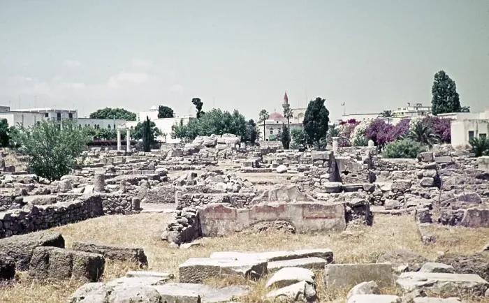 Framed Print : Ancient Agora of Kos, archaeological site, Kos, Greece 1970s