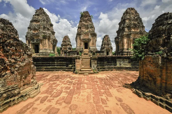 Framed Print : Ancient buddhist khmer temple in Angkor Wat complex